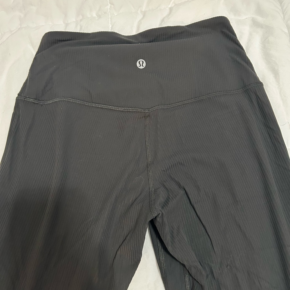 lululemon athletica Charcoal Grey Ribbbed High-Rise Leggings